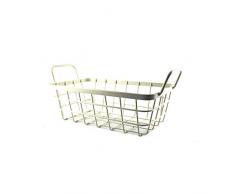 Cylficl Nordic Wind Wire Mesh Schmiedeeisen Täglicher Ablagekorb Gartenkorb Ablagerung Eisenkorb, Weiß