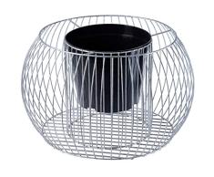 KADAX Gabionen-Pflanzkorb, Gabione, Blumentopf für Draußen, Blumen, Garten, Terrasse, runder Pflanzkübel aus verzinktem Stahl, Pflanzgefäß, Deko, Steinkorb, Hochbeet, wetterfest (Ø 66 cm, H: 40 cm)