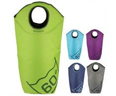 Tempracell Wäschekorb, Polyester, ca. 100 L Volumen, grün, 55 x 80 x27 cm