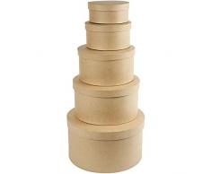 NEU Hutschachtel-Set natur, rund, 5-teilig