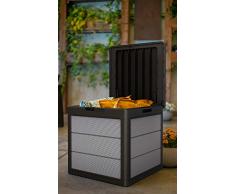 Ondis24 Keter Kissenbox Premier Box, Sitztruhe, XL Gartenbox, Outdoor Auflagenbox, Kissentruhe Garten, Sitzbank, regensicher (113 Liter)