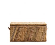 Riviera Maison - Orient Trunk - Truhe/Korbtruhe - Kubu-Rattan/recyceltes Mahagoniholz - (BxHxL) 40 x 45 x 90cm