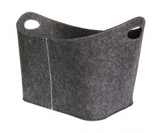 VIIRKUJA XXL Holzkorb | Kaminholzkorb aus extradickem Filz | Grau | Filzkorb mit verstärkten Griffen für Kaminholz | Groß