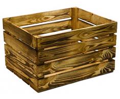 4er Set Massive Obstkiste Apfelkiste Weinkiste aus dem Alten Land ca 50 x 40 x 30 cm (GEFLAMMT)
