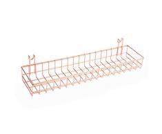 ANZOME Korb für Gitter Pinnwand, DIY Multi-Funktion Wandgitter Dekoration und Anzeige Allzweckkorb Hängenimhaus - Küche - Büro - Rose Gold deko - 40 x 10 x 5 cm