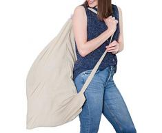 Natürlich Hanf–Wäschebeutel aus 100% Natur Hanf (2er-Set) – Praktischer Tragegurt und Zugkordel zum Verschließen – extra große Wäschesäcke für Schmutzwäsche 85cm x 65cm waschbar und wiederverwendbar