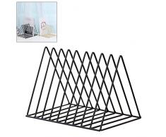 Zeitschriftenständer, Zeitungsständer, Zeitschriftenhalter, Zeitschriftenhalter, Ordnerständer, 7 Schlitze, Schreibtisch-Organizer, Bücherregal, Vintage-Design, Metall, Schwarz , 20.5*17.8*17cm