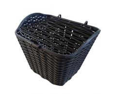 CLISPEED Fahrradkorb Korb für Vorne Geflochtener Radkorb Jungen Erwachsene Mädchen Hängekorb Vorne Fahrradkorb Fahrrad Weide Korb für Fahrrader Schwarz