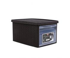Stefanplast 30003 Mehrzweck-Behälter, Aufbewahren, In Rattanoptik aus Kunststoff, 29 x 39 x 21 cm