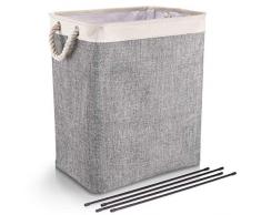 DYD Faltbarer Wäschekorb mit Griffen Leinen Großraumtrichter für Wäschekörbe Eingebautes Futter Haltbares Upgrade Faltbarer Wäschekorb für Spielzeug Kleidung Organisation