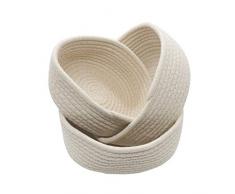 Anzriose Aufbewahrungskorb Baumwollseil Regalkorb Set Multi-Size 3-teiliges Set Runde Organizer Bins für Schrank Spielzeug Desktop Cosmic Kinderzimmer Lagerung Kinderzimmer Bins Beige