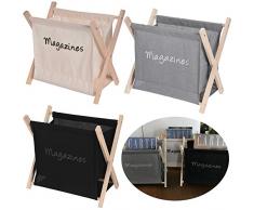 LS-LebenStil Holz Zeitungskorb Creme Magazinständer Zeitschriftenständer Klappbar