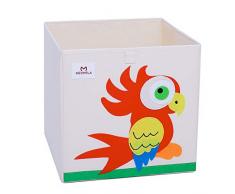 Meshela Aufbewahrungsbox für Kinderzimmer faltbarer waschbarer Cartoon Spielzeugkiste geeignet für Spielzeug, Kleidung, Kinderbücher Aufbewahrungskiste (Papagei)