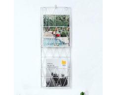 GWZSX Magazinhalter Wand Zeitungshalter Metall Zeitungsständer Wandzeitungshalter Zeitschriften Wandhalter Prospekthalter Bücherregal für die Post Magazine- A