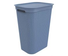 Rotho Brisen Wäschesammler mit Deckel 50 l, Kunststoff (PP), Blau, 50 Liter (43 x 34 x 53 cm)