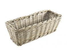 Kobolo Blumenbank Pflanzkorb Blumenkasten Blumenbank Rattan grau