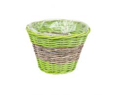 Natur Übertopf Blumentopf D 17 cm grün Schale ökologisch Korb Flechtweide