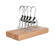 LOHAS Home 5x Hosenspanner Kleiderbügel Klemmbügel Hosenhalter Hosenbügel Holz Hosen