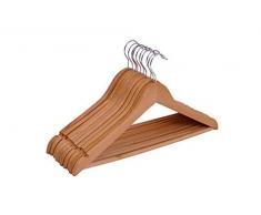 Spetebo Holz Kleiderbügel 10er Pack - mit Hosenstange und drehbar - 10 Holzbügel