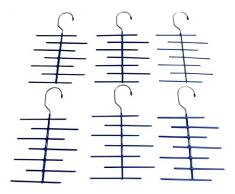 kesper- Krawattenhalter 6er Set für 126 Krawatten oder Gürtel Krawattenbügel Gürtel-Bügel Bügel für Krawatten Krawattenständer Krawattenorganizer