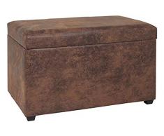 Haku Möbel Sitztruhe - MDF mit braunem Kunstleder-gepolsterte Sitzfläche H 42 cm
