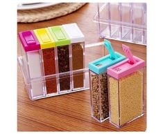 Ndier Transparent Spice Jar Würze Küche Speisewürze Box Acryl Würze Aufbewahrungsbox 6pcs/Set, Multi