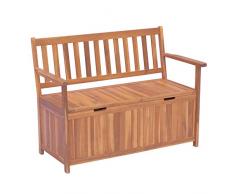 Outsunny Gartenbank Truhenbank Sitzbank mit Stauraum 2-Sitzer Holz Braun B120 x T60 x H87cm
