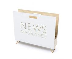 balvi Zeitschriftenständer Farbe weiß Für Zeitschriften, Kataloge und Tageszeitungen Mit Griff DM-Holz