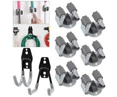 CrazyFire Gerätehalter Garten Besenhalter Wand 6 Stück Wandhaken Gerätehalter 2 stücke für die Garten Garage Küche Badezimmer Wandmontage Leiter Fahrrad Garage Schwerlast Storage Haken
