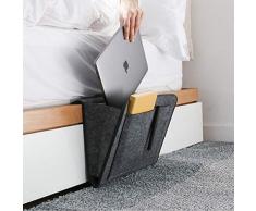 Sunshine smile lemea bettaufhänger,bettaufhänger Organizer,zeitungsständer Filz,Tasche Sofa-Bett Hängeaufbewahrung,Sofa Seitenloch,nachttisch Tasche,Bett Organizer (Groß, dunkelgrau)