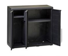 Tidyard Gartenschrank mit 2 Regalen Schwarz Möbel Schränke Aufbewahrungsschränke & Schließfächer