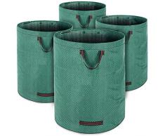 Gartenabfallsack Laubsack 4 x 280 Liter = 1120L bis zu 50kg belastbar zusammenfaltbar Gartensack Gartentasche Rasensack