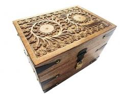 Holzspielzeug-Tom 25GS Truhe mit Schloß Holztruhe Schatzkiste mit Schloss Schatztruhe Geschenk Geschenkbox Geburtstagsgeschenk verschließbar abschließbar mit Deckel