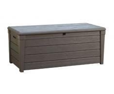 Keter 17194454 Kissenbox Borneo, regenfest, Brightwood Rattan, graue, 455 L