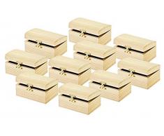 VBS Schatztruhe ohne Gravur 10 Stück Truhe Kästchen Schatzkiste Holztruhe Piraten-Schatztruhe Aufbewahrungsbox Schmuckkasten Spardose Bauernkasse