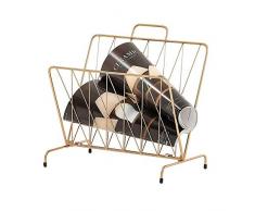 JCNFA Zeitgenössischer Metallgitter-Zeitungsständer, Informationsständer Zeitungsständer, Magazinsammler , Gold, schwarz (Color : Gold, Size : 14.76 * 3.93 * 12.99in)