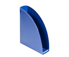 ELBA 400091711 Stehsammler wave 4er Pack aus Kunststoff 100% recyclebar, robust, hochwertig und schick blau Archivbox Zeitschriften-Sammler Dokumenten-Ordner