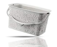 Kerafactum Klammer Korb Körbchen für Wäscheklammer | Wäscheklammerkorb zum aufhängen | Klammerkorb Klammerbeutel Korb Form | Wäscheklammern aufbewahren Wäsche Klammern Körbchen | Farbe Creme