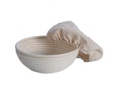 bestomz Korb Banneton – Banneton Brotform Rattan Teig-Brot und Bürste Teig Brot Korb-Schale