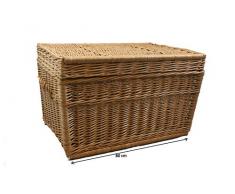 weeco Weidenkorb XL, Korbtruhe Truhe extra groß 80cm mit Deckel Wicker Chest