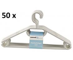 Centi 50 Stück Kleiderbügel mit Kravatten- Gürtel- Rock Halter drehbar Weiß