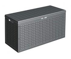 Schauer Outdoor Auflagenbox 320 Liter Rattanoptik Gartentruhe Gartenbox Kissenbox Gartenmöbel anthrazit