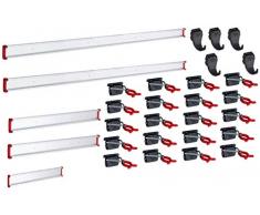 BRUNS Gerätehalter-Set - 20 Gerätehalter 5 Haken Führungsschienen 2x100cm 2x50cm 30cm