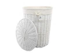 DVier Wäschekorb, Weide, Weiß, D.46 H.62, 1 Einheiten