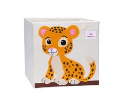 Meshela Aufbewahrungsbox für Kinderzimmer faltbarer waschbarer Cartoon Spielzeugkiste geeignet für Spielzeug, Kleidung, Kinderbücher Aufbewahrungskiste (Tiger)