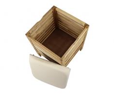 Schmetsdorf Hocker | Walnuss | Wäschehocker | Holz | Wäschekorb | 53 x 38 x 38 cm
