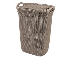 Curver 03676-X59-00 Strickoptik 57 L Wäschebox, Plastik, harvest braun, 45,2 x 34,1 x 61,4 cm