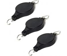 hinffinity Pflanzenriemenscheibe Einziehbare Aufhängerhaken, Verstellbare Hochleistungs Pflanzenriemenscheiben Hängende Pflanzen Gartenkörbe Töpfe Vogelhäuser