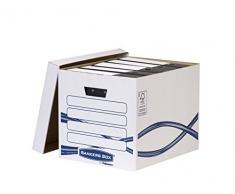 Bankers Box Basic Große Archivbox (100% recycled) 10 Stück weiß/blau