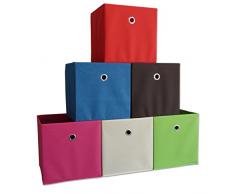 VCM Faltbox Klappbox Sammelbox Stoffbox Aufbewahrungsbox Regalbox Regalkorb ohne Deckel Dunkelbraun 28x27x27 cm Boxas